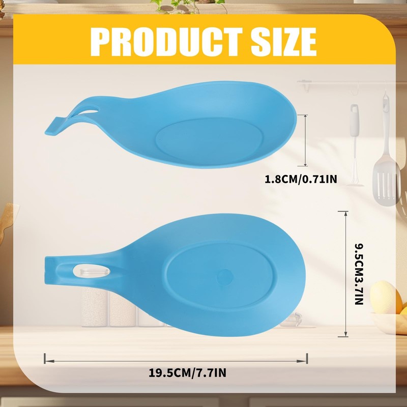 6 pcs Silicone Spoon Holders,Heat Large, Black,,gray,red,green,blue,yellow gallery