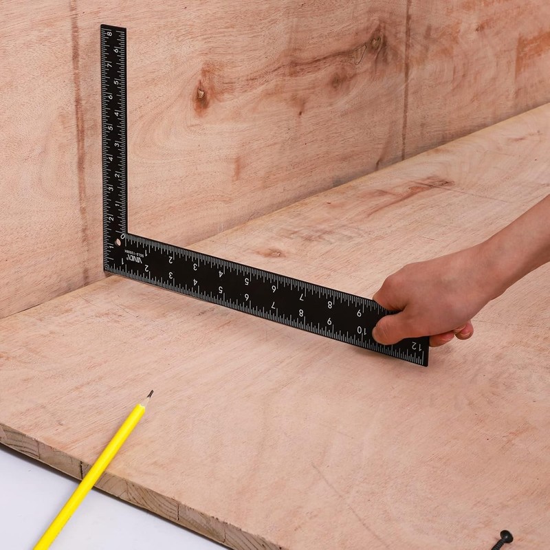 Carpenter Framing L Shape Square, 8 inch x 12 inch, Steel Black Finished gallery
