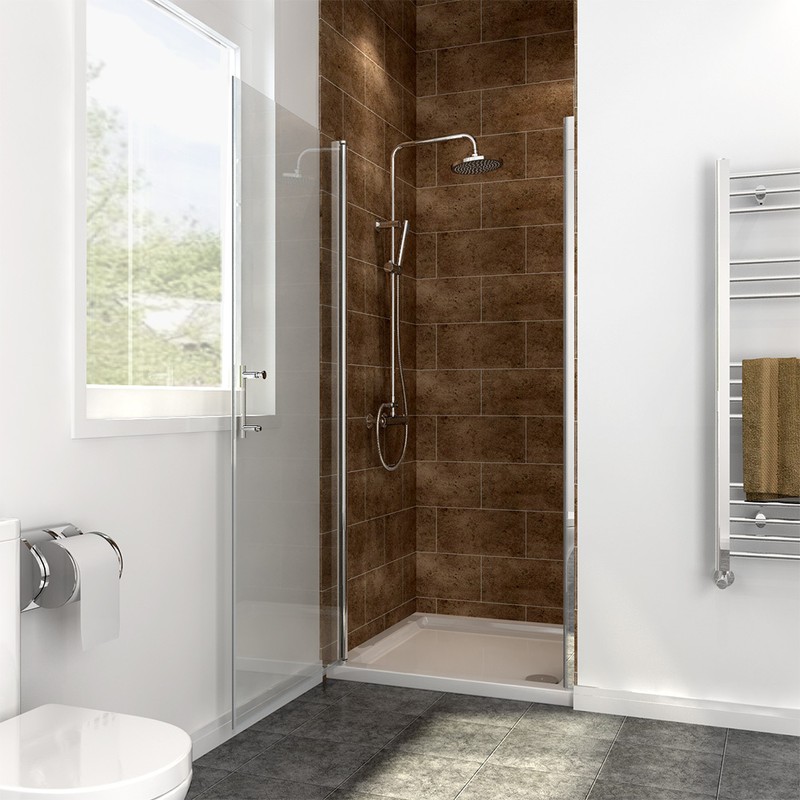 SUNNY SHOWER 30" x 72" Semi-Frameless Pivot Shower Door 1/4 "Clear Glass Chrome gallery