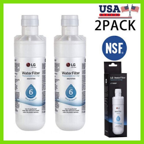 2 Pack LG LT1000P Refresh Refrigerator Ice Water Filter ADQ747935 GF-D706BSL USA gallery