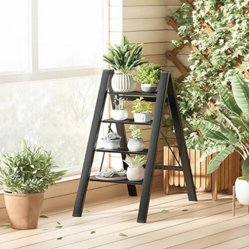 4 Step Ladder Folding Step Stool With Wide Anti-Slip Pedal Aluminum Lightweight gallery