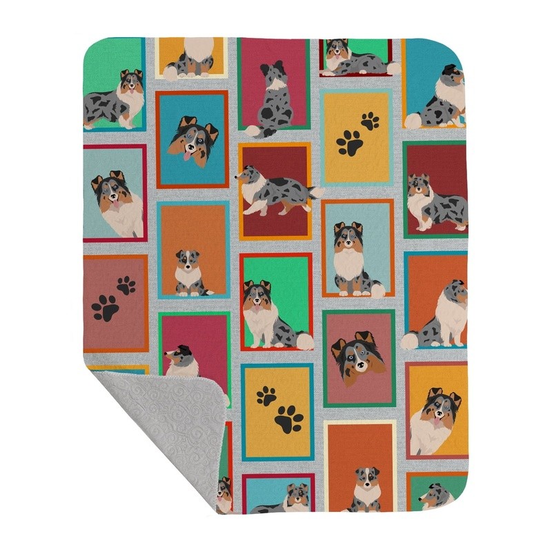 Blue Merle Sheltie Quilted Blanket Cozy Throw Durable Dog Bed Cover Soft Comfort gallery