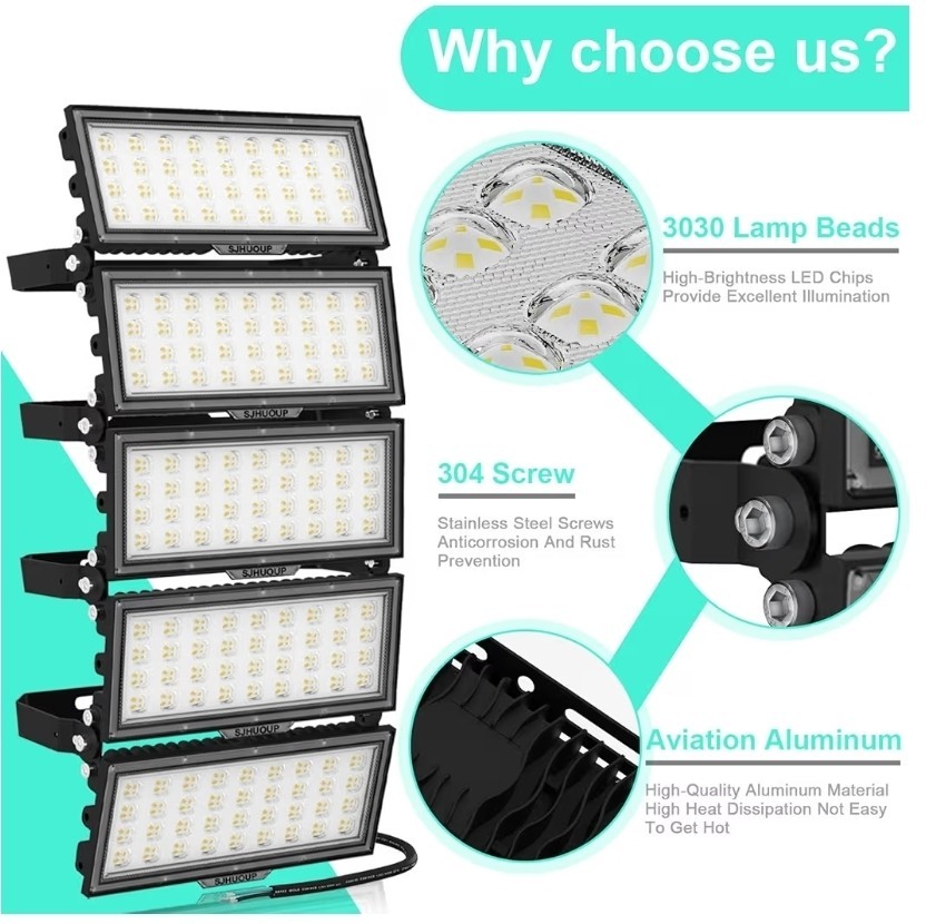 500W Stadium Lights Outdoor LED Flood Light 65000LM,3000W Equivalent 6500K Su... gallery