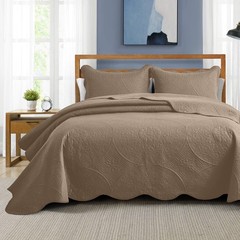 Embossed Bedspread Reversible Sets Plush Quilt Lightweight Summer Coverlet Throw