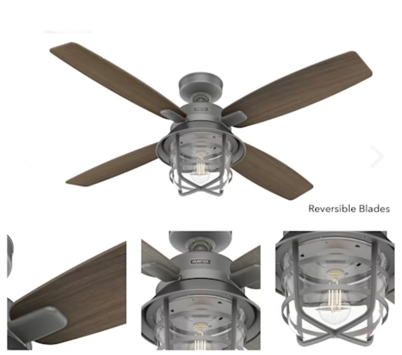 Hunter 52" Matte Silver Outdoor Damp LED Remote Ceiling Fan gallery