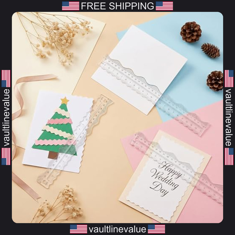 3 Pack 12 Inch Acrylic Deckle Edge Rulers 12in Paper Tearing Tool for Scrapbook gallery