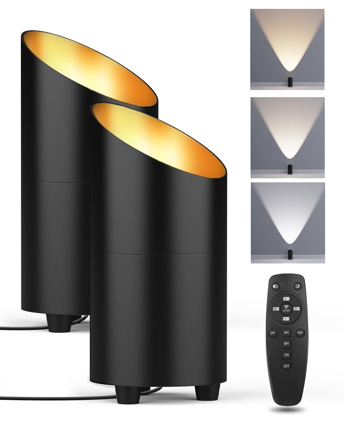 2 Pack Uplighting Indoor, LED Floor Can Lights with Remote and Timer, 3 Color... gallery
