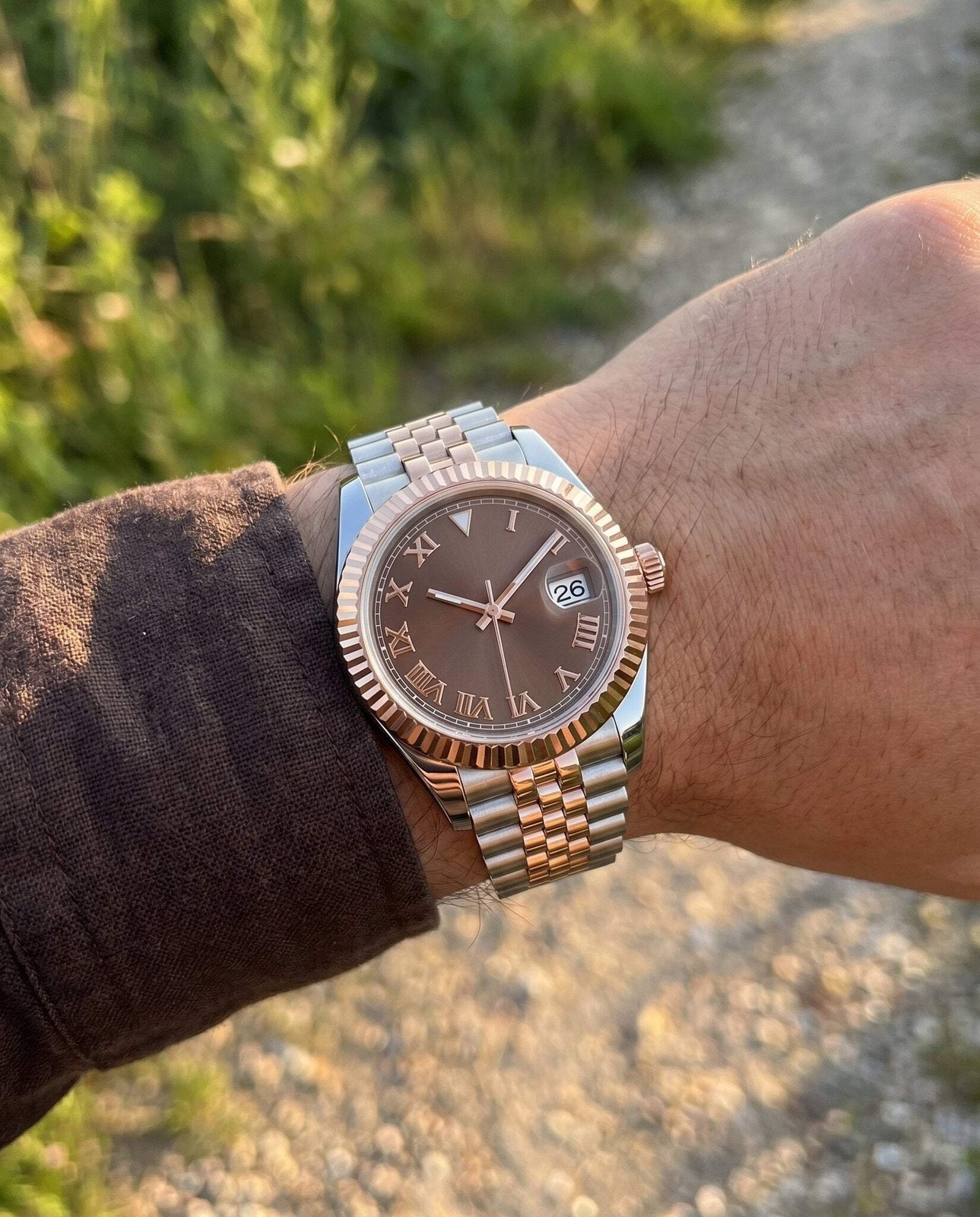 Lady Mod – Two-Tone Rose Gold · Brown Roman Dial – 28mm – Automatic gallery