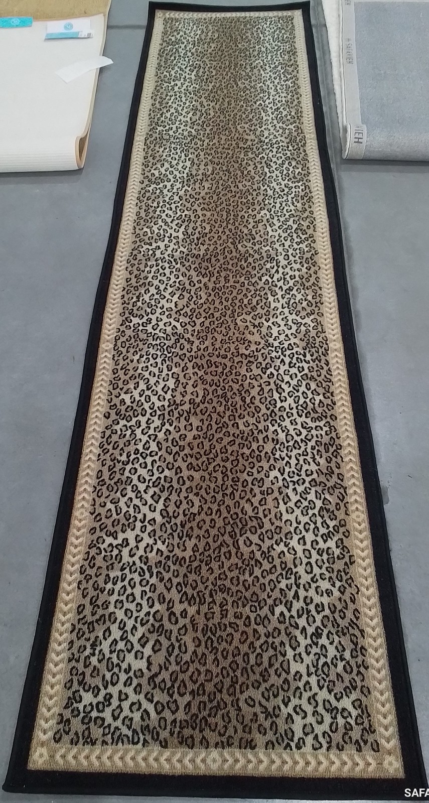 BEIGE / BLACK 2'-2" x 9'-0" Back Stain Rug, Reduced Price 1172800476 JNY117B-29 gallery