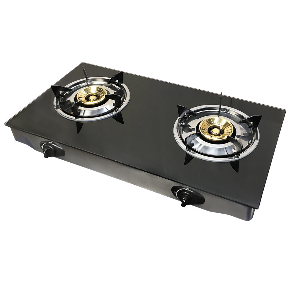 Portable 28" Glass Top Propane Double Stove Dual Gas 2 Burner 20,000 BTU/h gallery