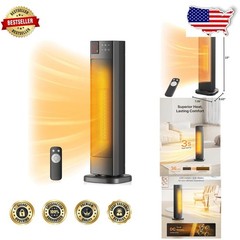 Powerful 1500W Tower Heater | Programmable Thermostat, 12H Timer, Quiet 55dB…