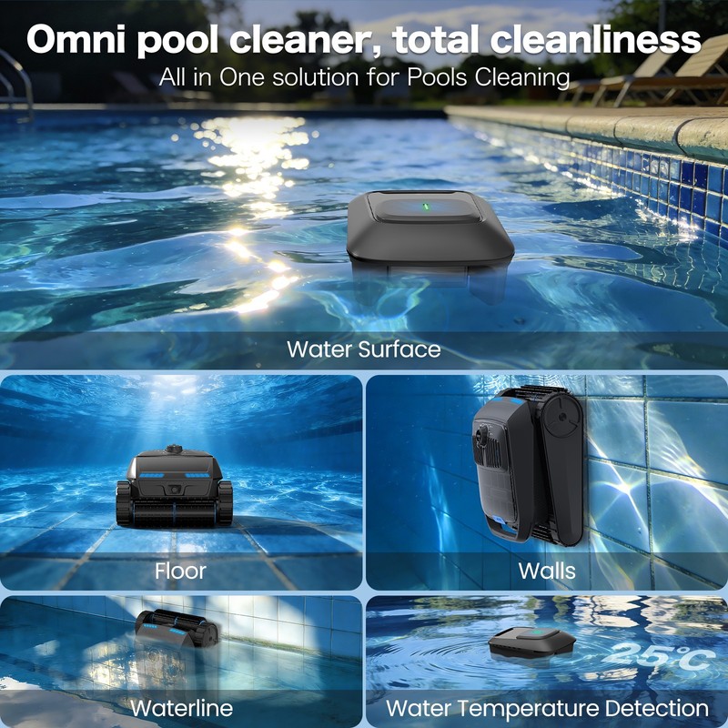 AIRROBO CP400 Cordless Robot Pool Cleaner & Robotic Pool Skimmer Inground APP gallery
