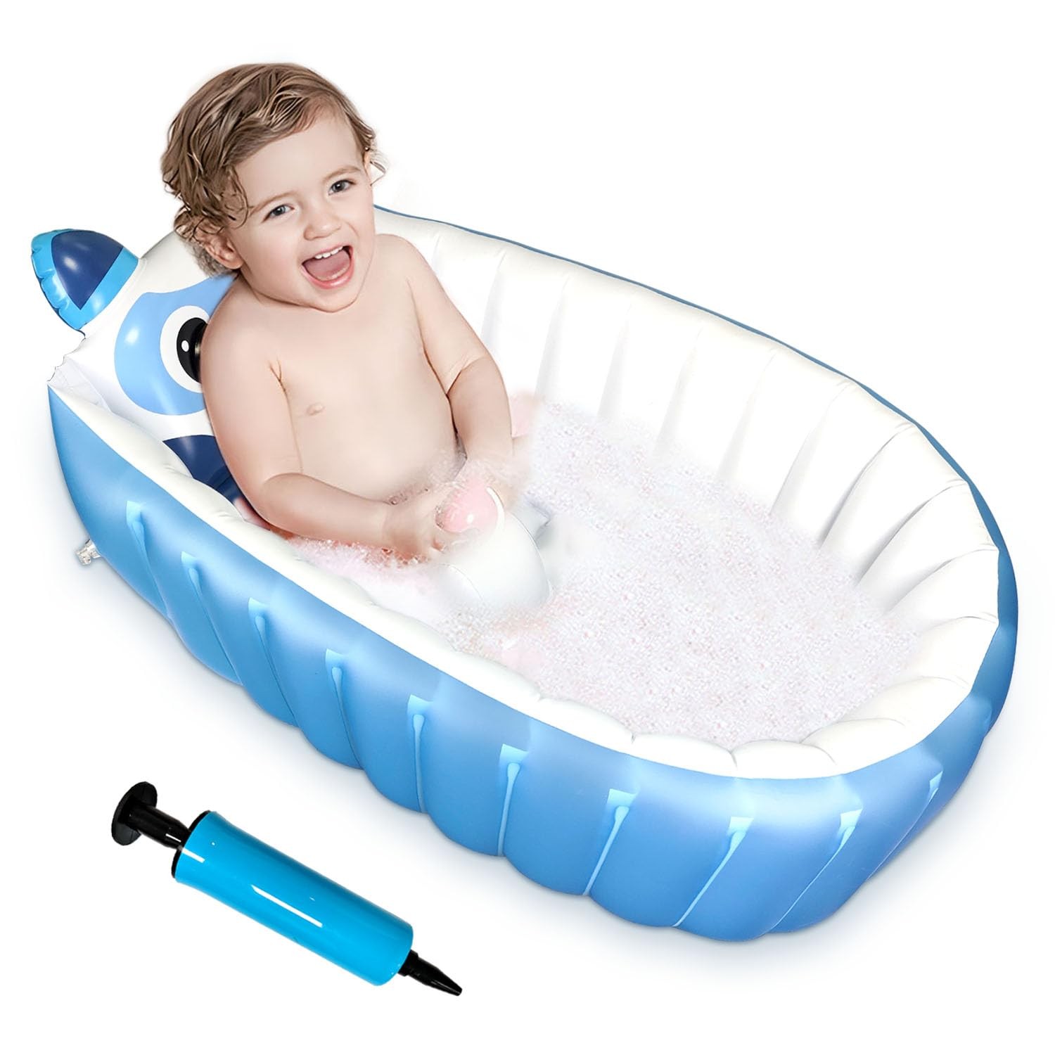 Boczif Inflatable Baby Bathtub, Toddler Bath Tub Non-Slip Pool for Blue gallery