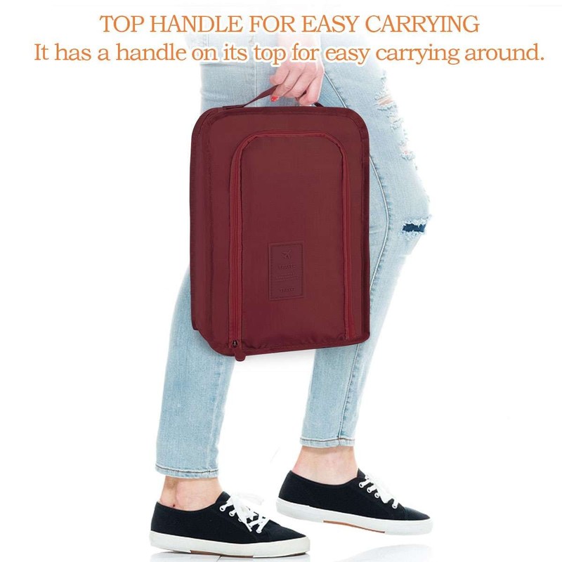 Waterproof Foldable Shoe Bag With Handle Travel Sports Gym Carry Case Storage gallery