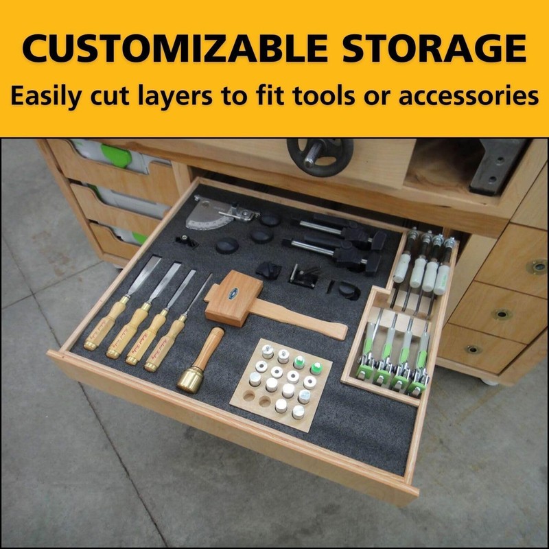 Premium Customizable Kaizen Foam Tool Organizer Sheets (24"x48") - Multiple Thic gallery