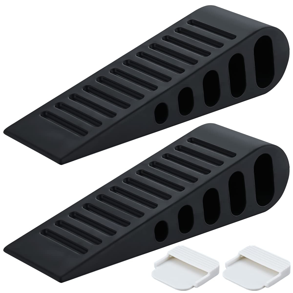 Rubber Door Stopper Wedge, Black 2 Pack Soft TPR Premium Door Stops for Botto... gallery