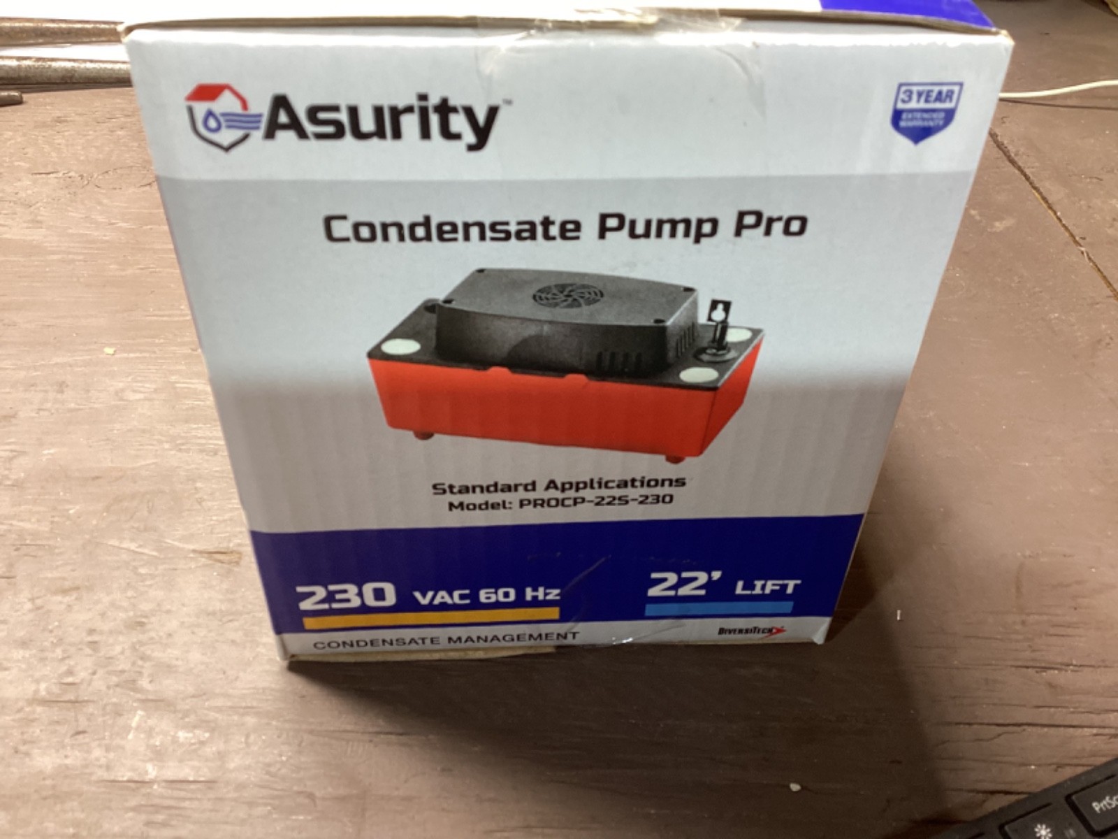 Asurity Condensate Pump Pro Model PROCP-22S-230 230v ac 60hz 22ft Lift NEW gallery