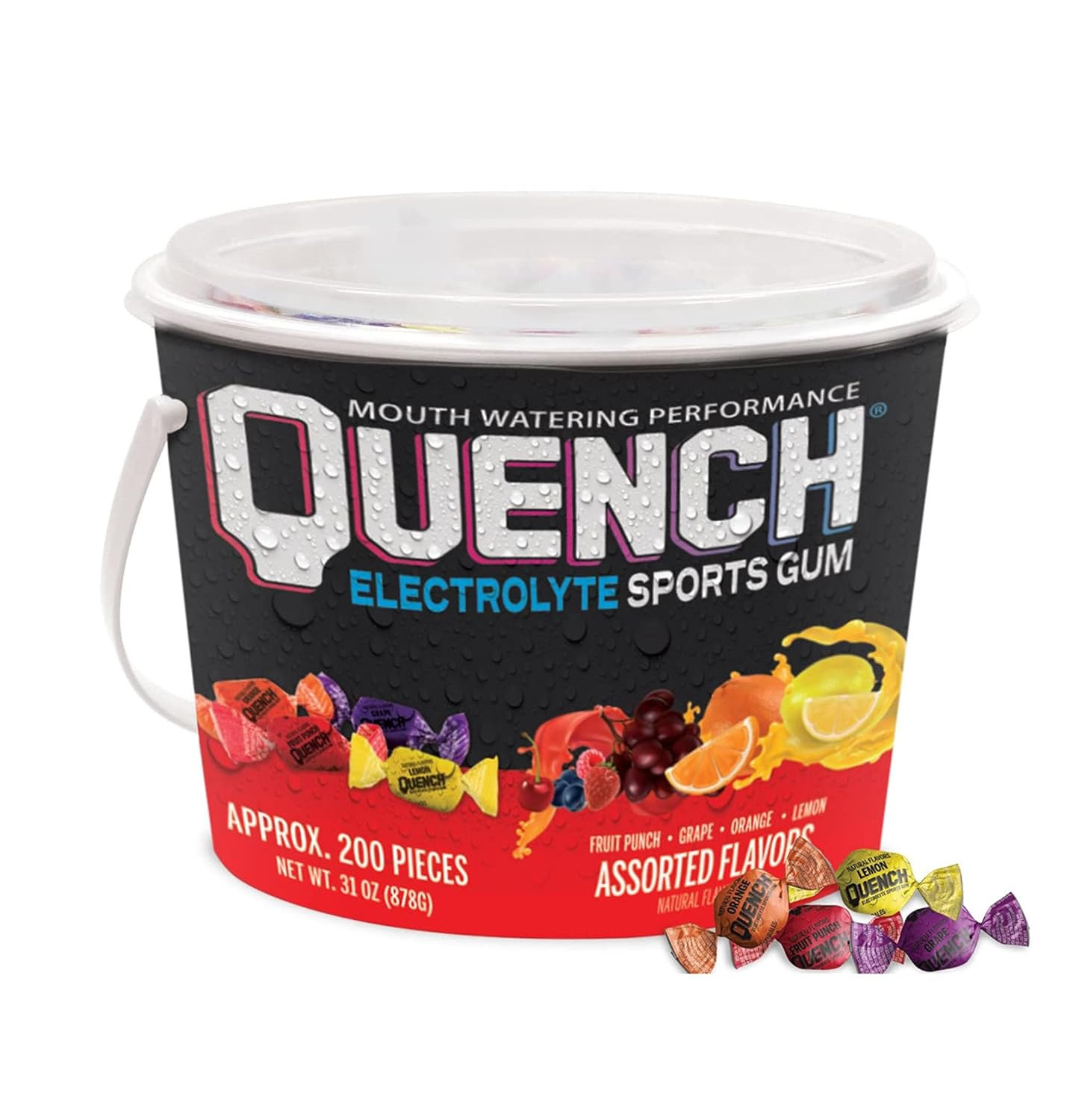 Quench Gum Variety Bucket, Electrolytes Chewing Gum for Athletes and Sports Trai gallery