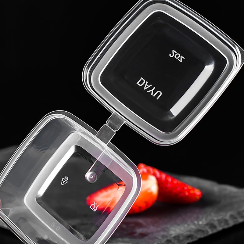Square-shaped Disposable Sauce Cup Set - All-in-One Design with 4 Size Options, gallery