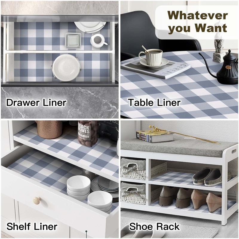 Shelf Liner for Kitchen Cabinets Non-Adhesive Drawer Liners Non-Slip Strong G... gallery
