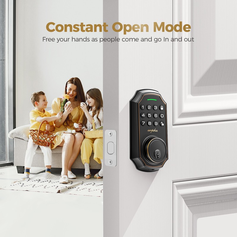 ARPHA Keyless Entry Smart Door Lock Anti-Peeping Password Keypad Auto Deadbolt gallery