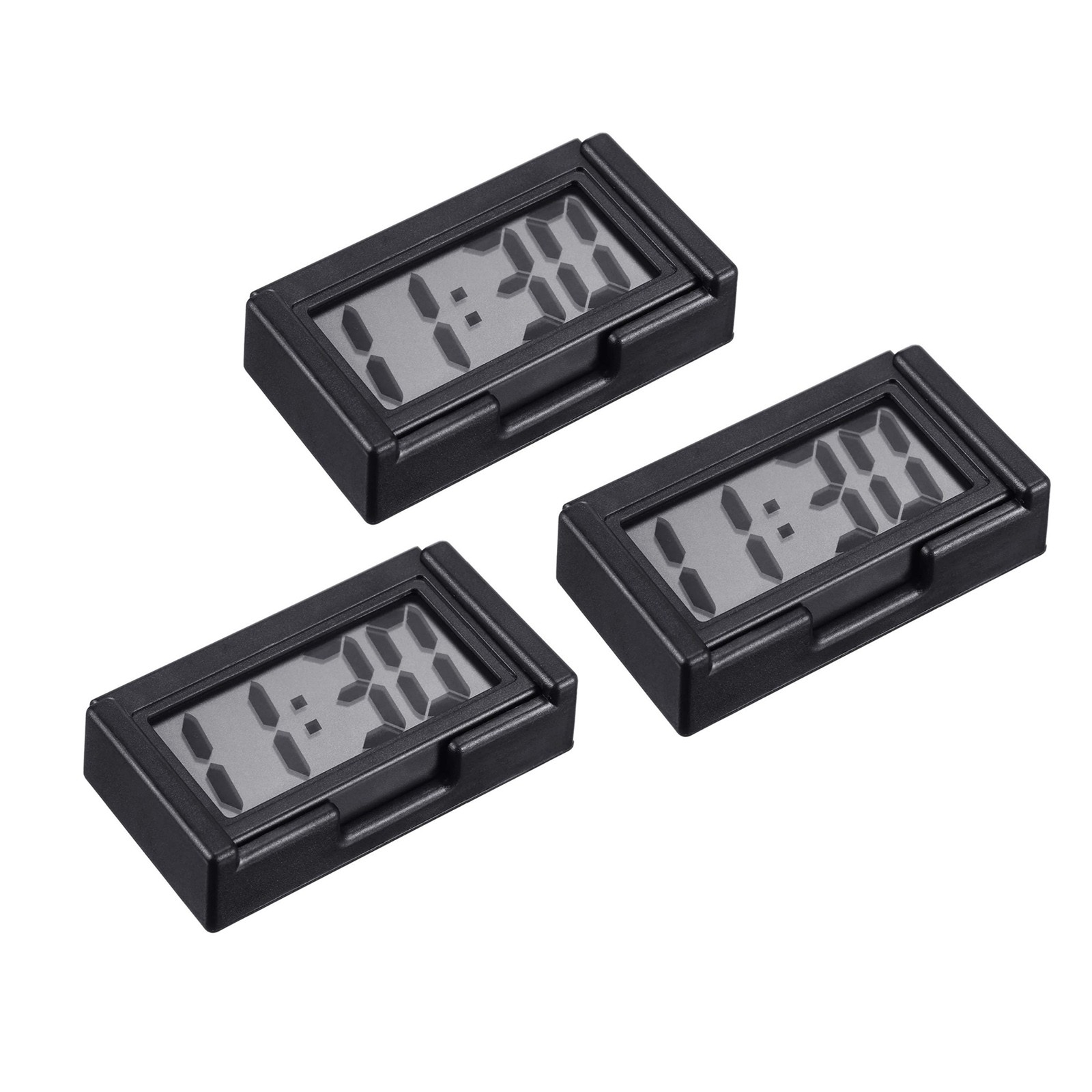 3PCS Small Digital Clock Mini Adhesive Stick On For Car Home Office Use New Set gallery