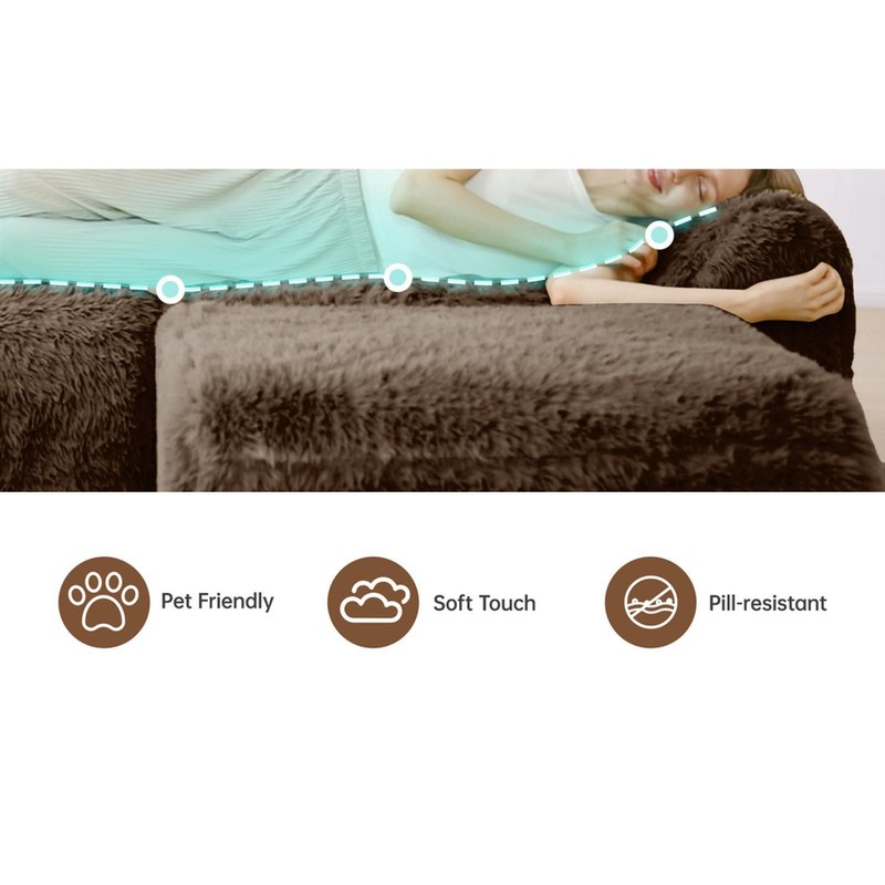 High-Density Sponge Modular Sofa, 2-Seater with Plush Fabric, Non-Slip Base, gallery