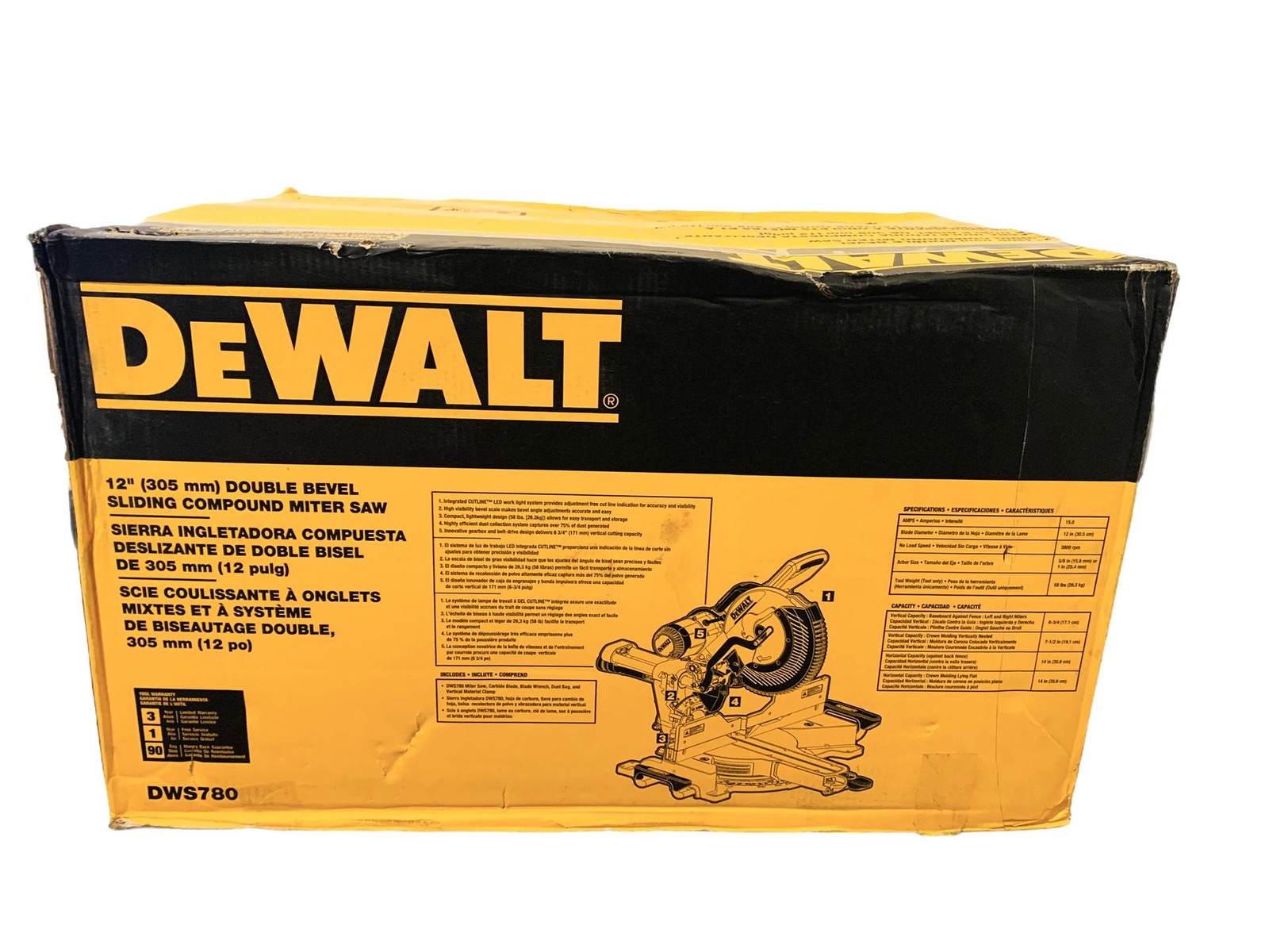 DEWALT DWS780 12-Inch Double Bevel Sliding Compound Miter Saw (DWS780) gallery