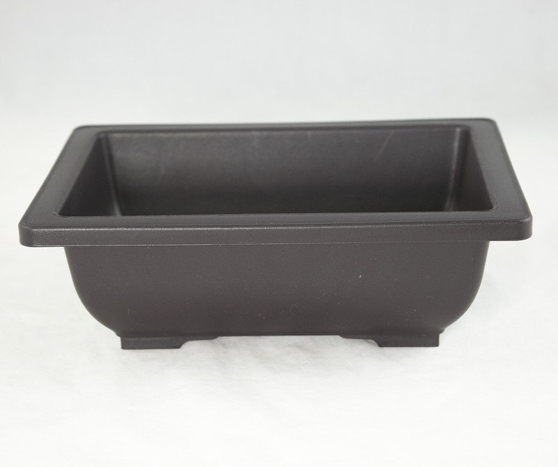 Rectangular Brown Plastic Bonsai Training Pot + Tray Set - 8.5"x 6.5"x 2.75" gallery