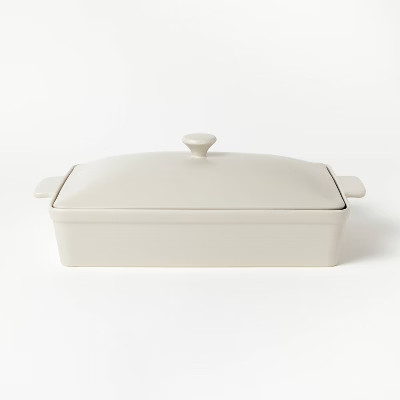 4qt Stoneware Rectangle Baking Dish with Lid - Figmint gallery