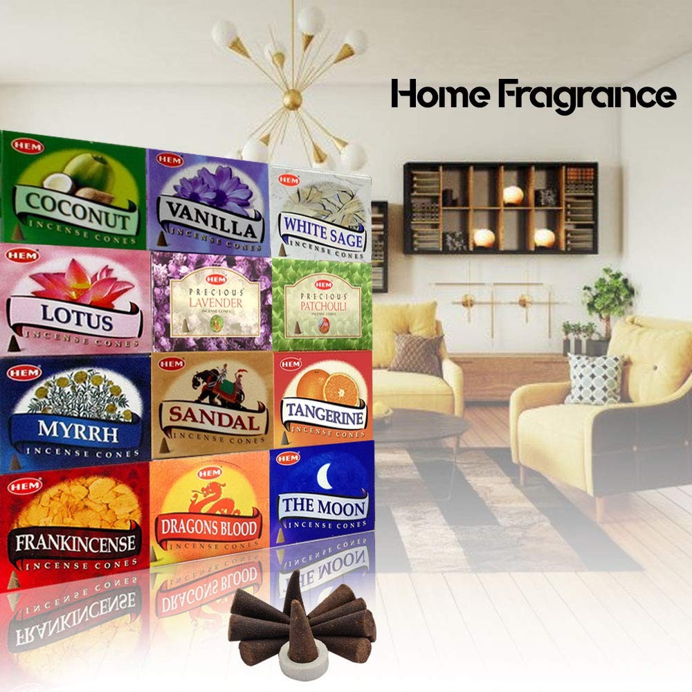 HEM Incense Cones Assorted Scents 120PCS Aromatherapy Pack of 12 gallery