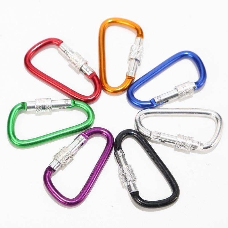 2.5" LOCKING D-CLIP HOOKS utility aluminum Carabiner FOR camping/hiking/hunting gallery