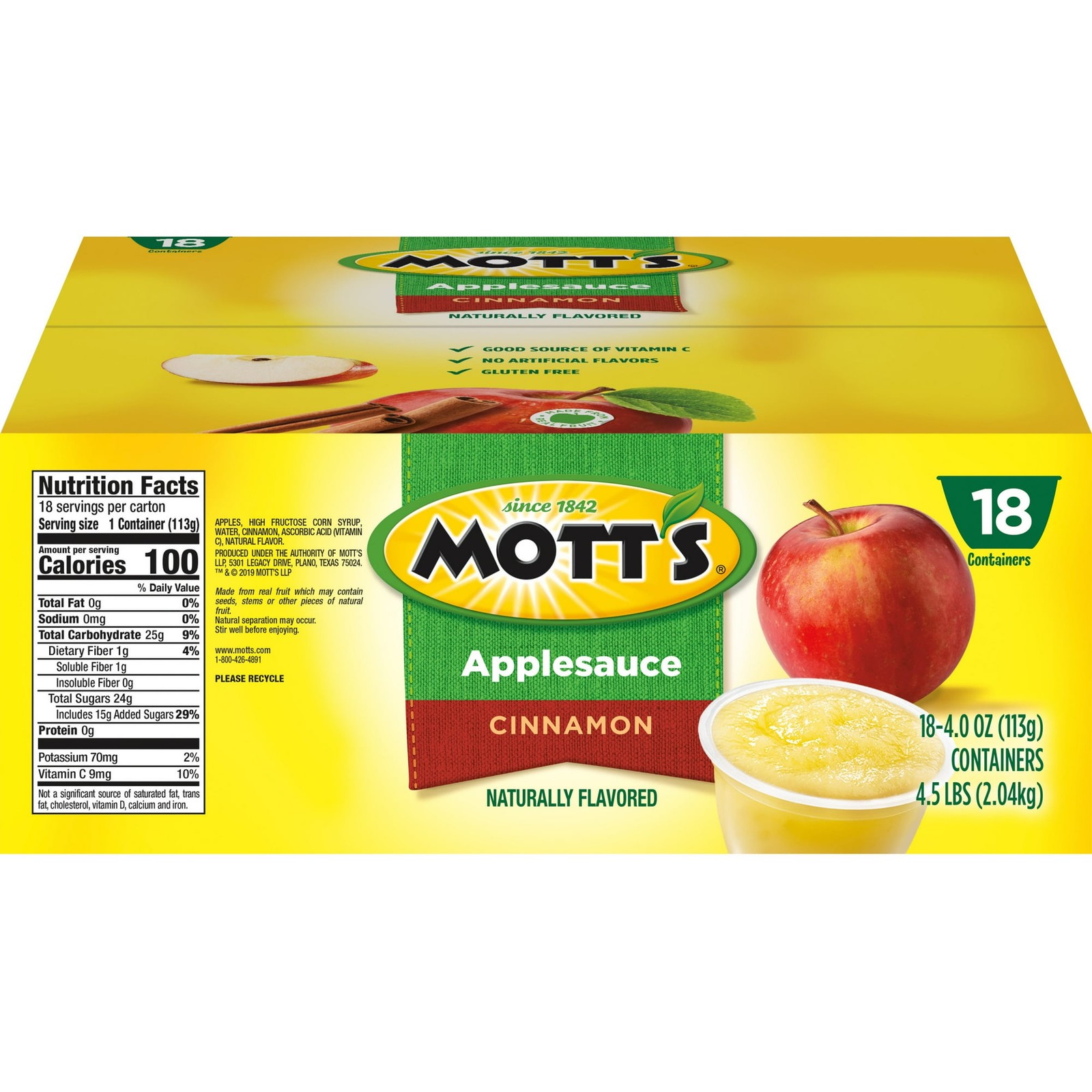 Mott's Cinnamon Applesauce, 4 Ounce Cups, 18 Count Free Shipping gallery