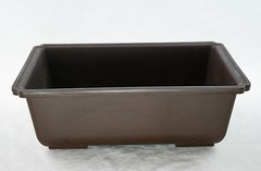 Rectangular Plastic Bonsai / Succulent Pot w / Mesh 9.5″x 6.75″x 3″ – Dark Brown