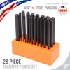 28Pcs Center Transfer Punch Set 3/32" - 1/2" Heat Treated Alloy Steel Forging gallery