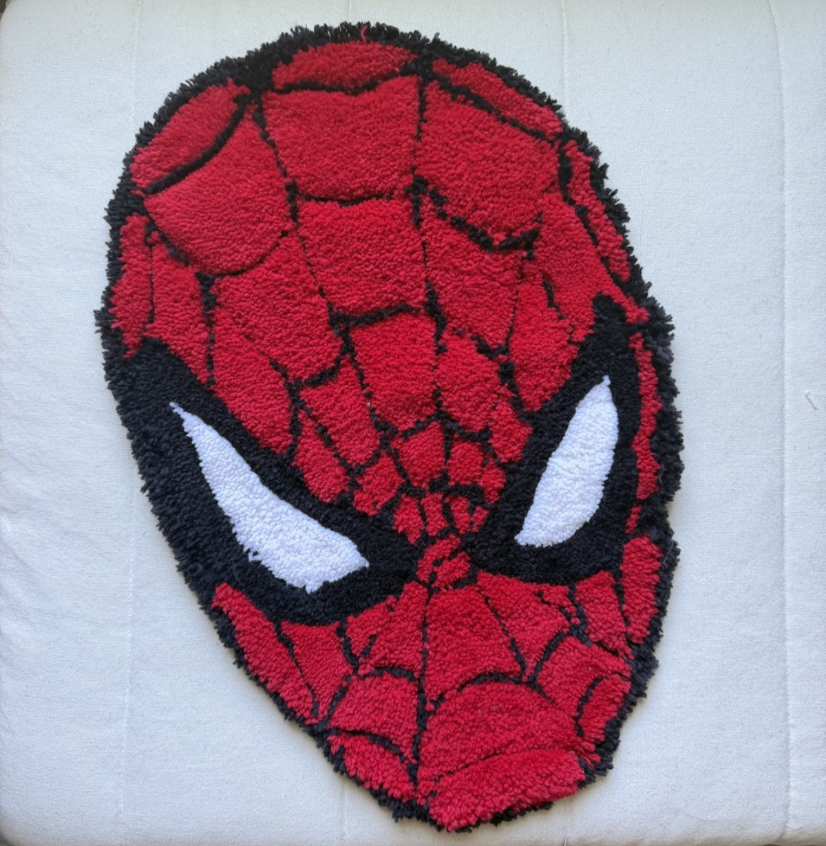 Spider Hero Inspired Rug Handmade Tufted Superhero Room Decor Red Black gallery