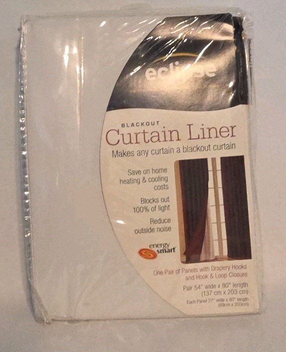 Eclipse Blackout Curtain One Panel 54" x 80" Energy-Saving, White In Color gallery