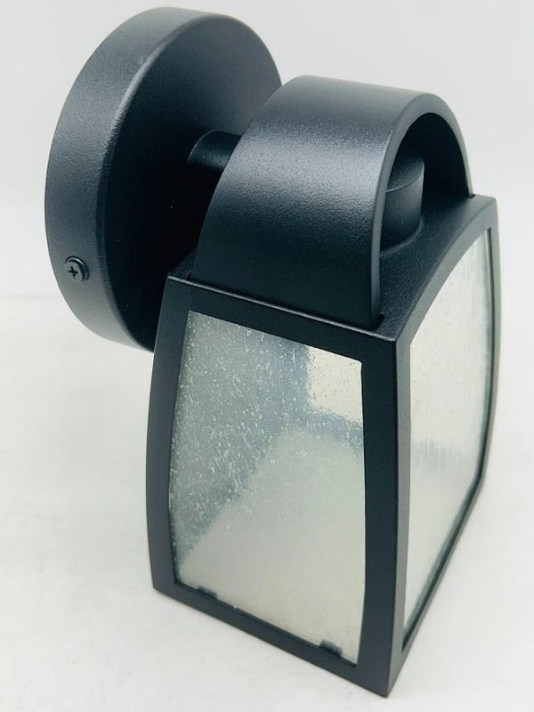 Home Decorators Collection 1-Light Outdoor Wall Lantern (Black, Seeded Glass) gallery