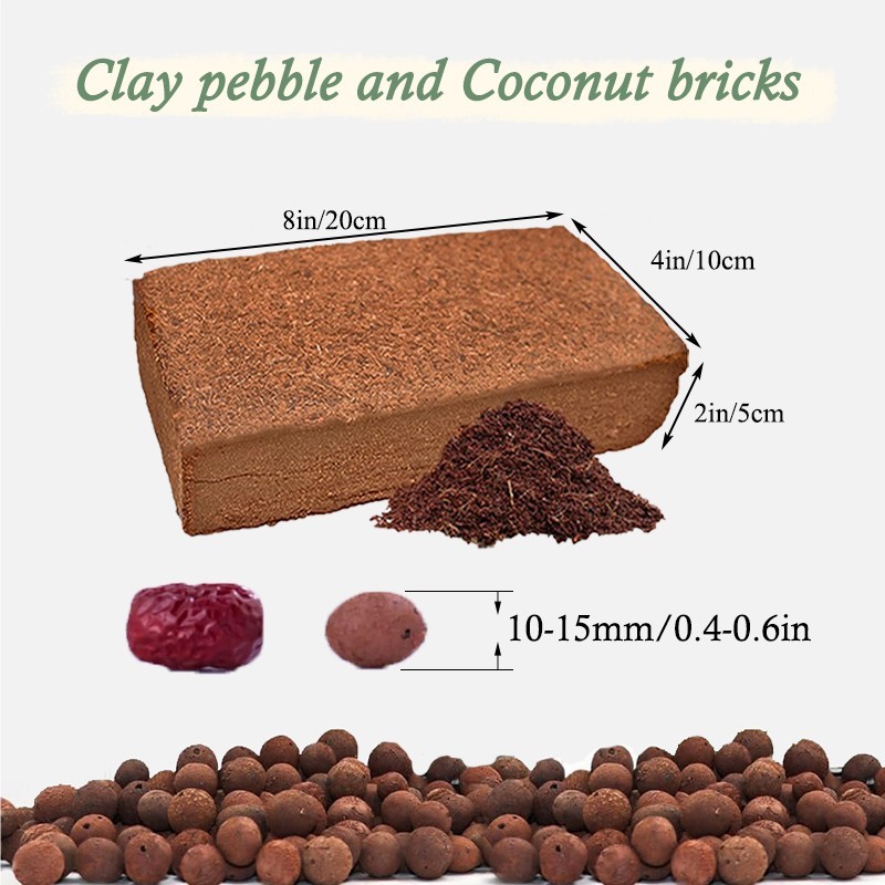 Coconut shell bricks + clay pebbles, suitable for planting, herbaceous plants gallery