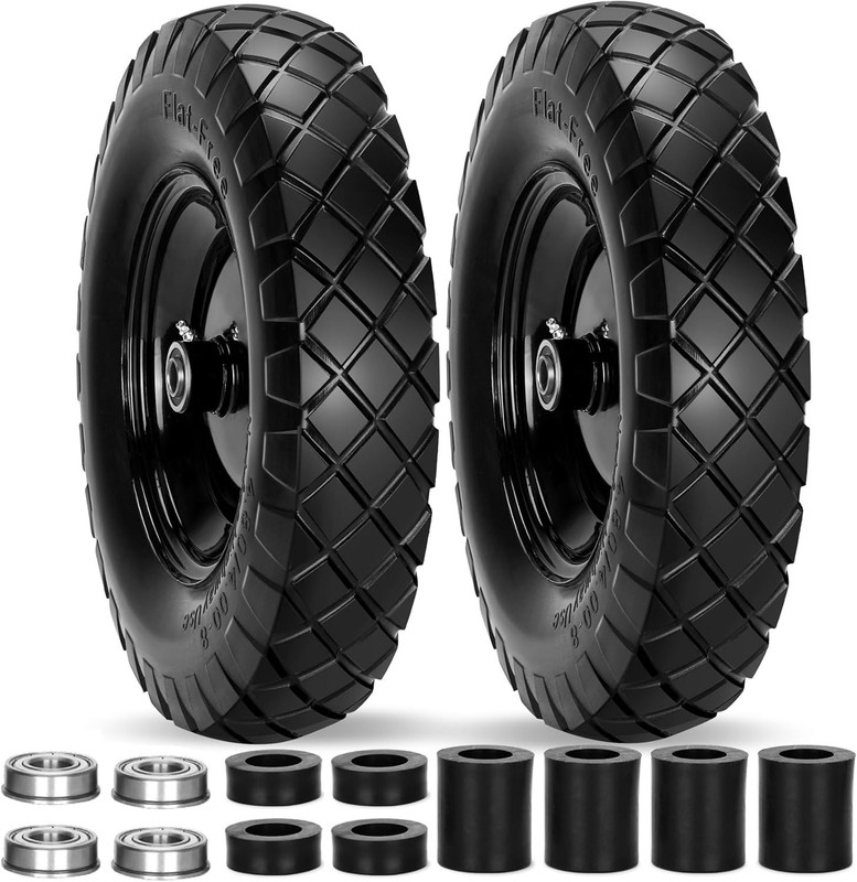 Durable 16" Solid Wheelbarrow Tires - 5/8" & 3/4" Bearings gallery