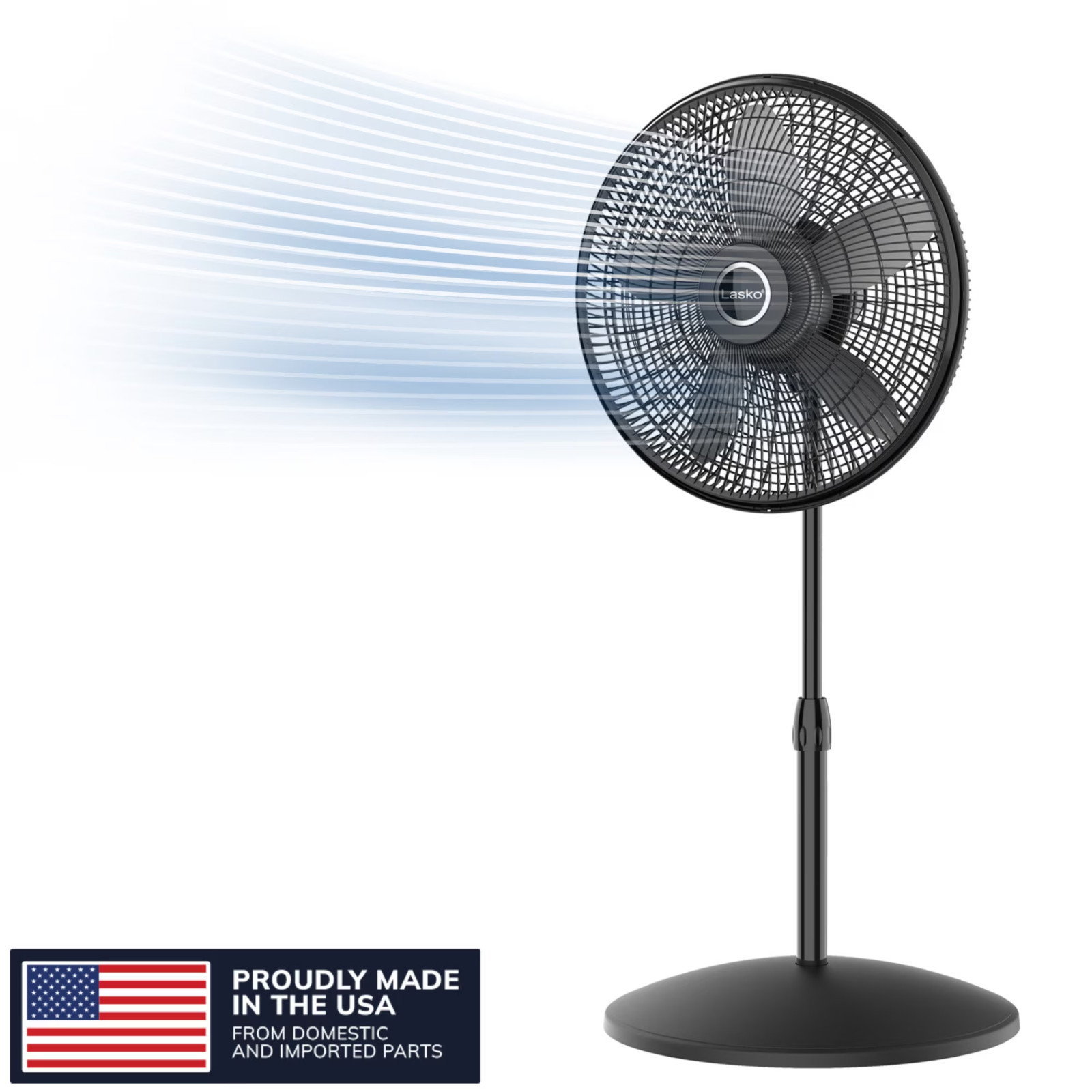 Lasko Cyclone 18" Oscillating Pedestal Fan with Adjustable Height S18910 Black gallery