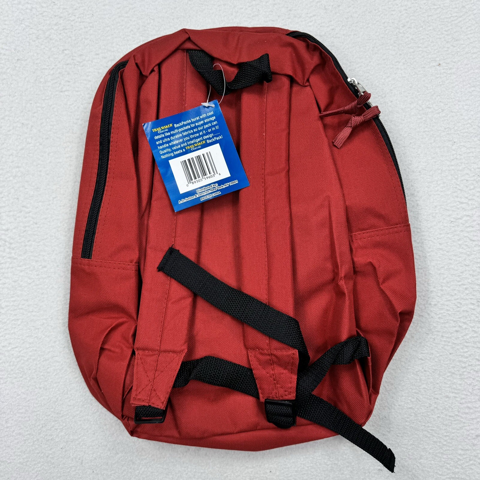 Vintage Trailmaker Classic 2 Pocket Backpack Red 14" Retro School 2