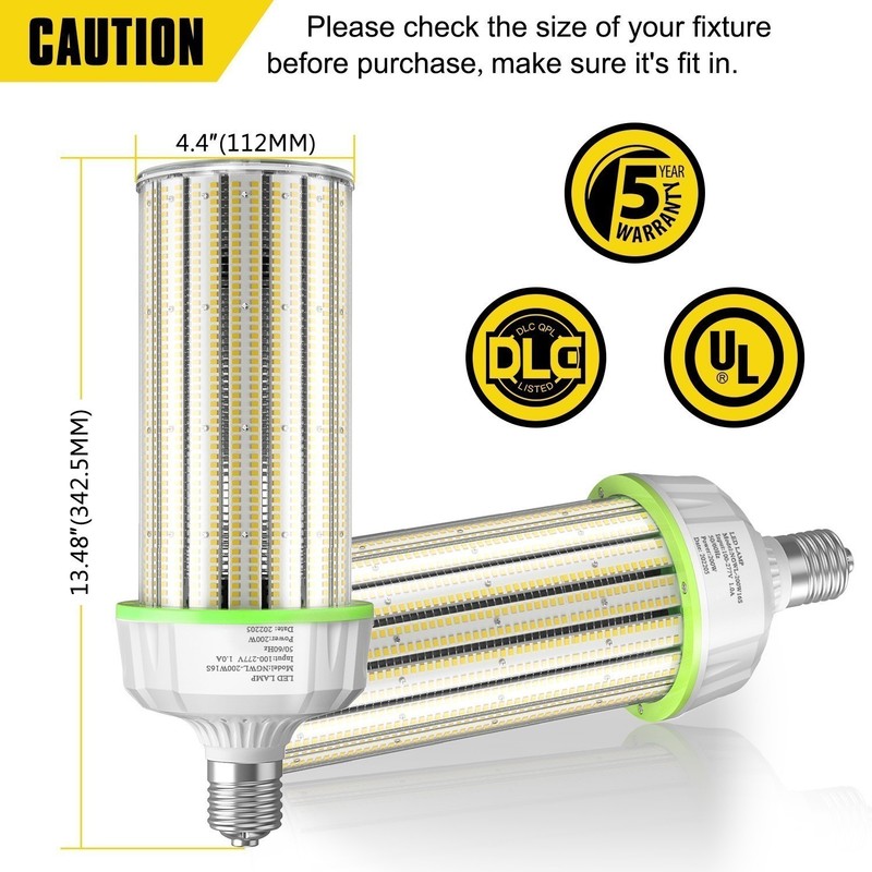 200 Watt LED Corn Light Warehouse Commercial High Bay Bulbs AC100-277V 5000K E39 gallery