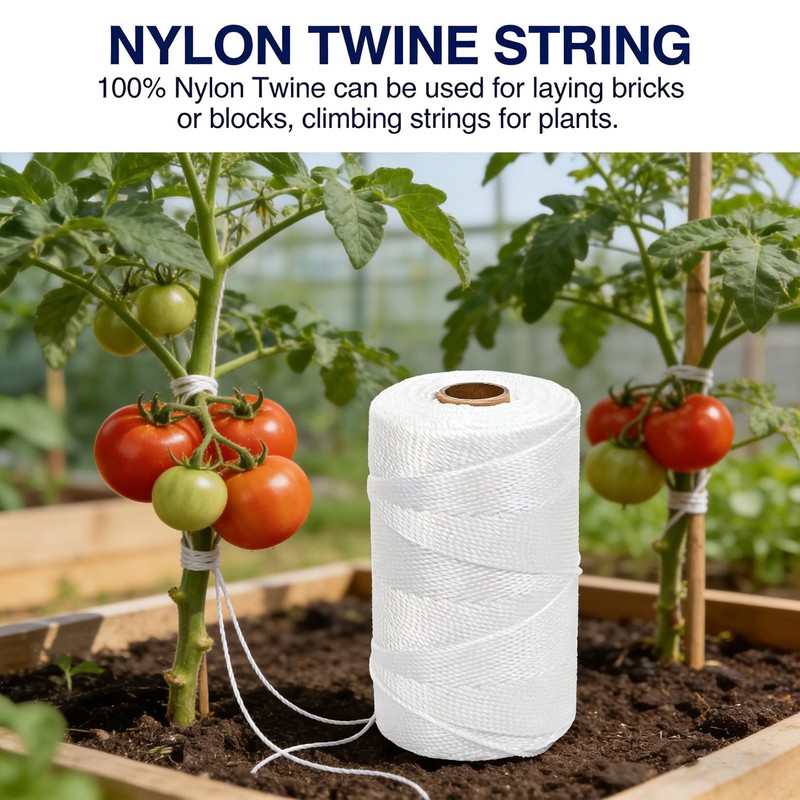 UV Resistant White Nylon String 1000ft 2mm for Garden Tomato Climbing gallery