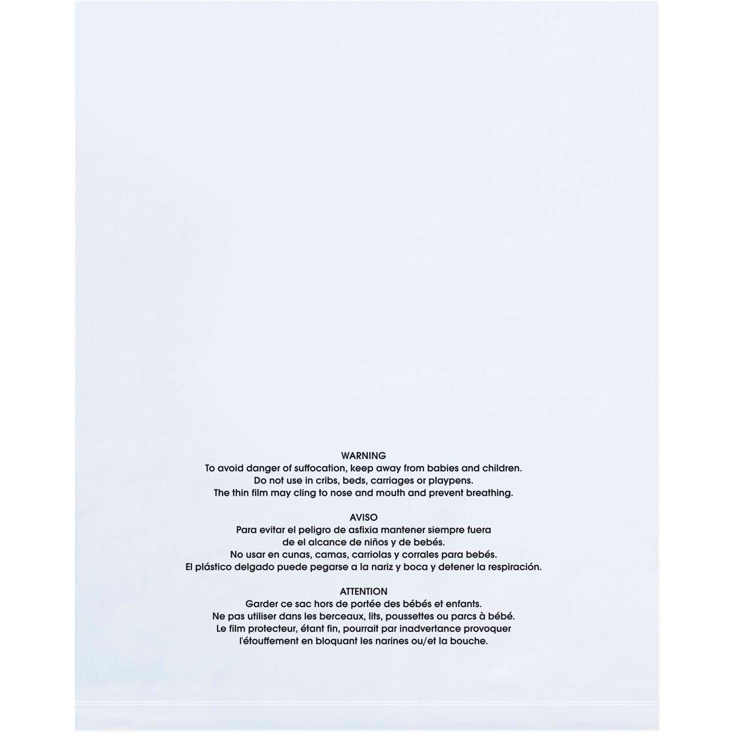 Global Industrial Flat Suffocation Warning Poly Bags 9"W x 12"L 1 Mil Clear 1000 gallery