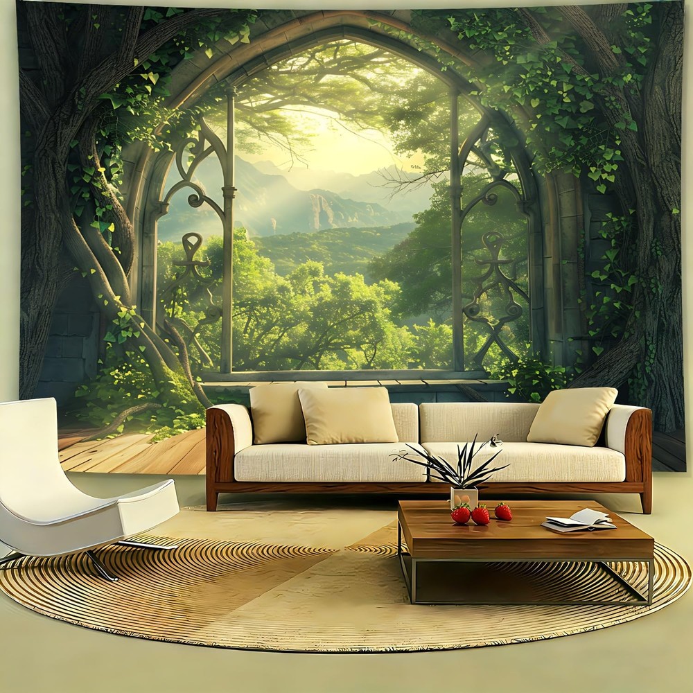 Magic Treehouse Forest Tapestry 79 x 59 Inches - Polyester Wall Hanging - for...
