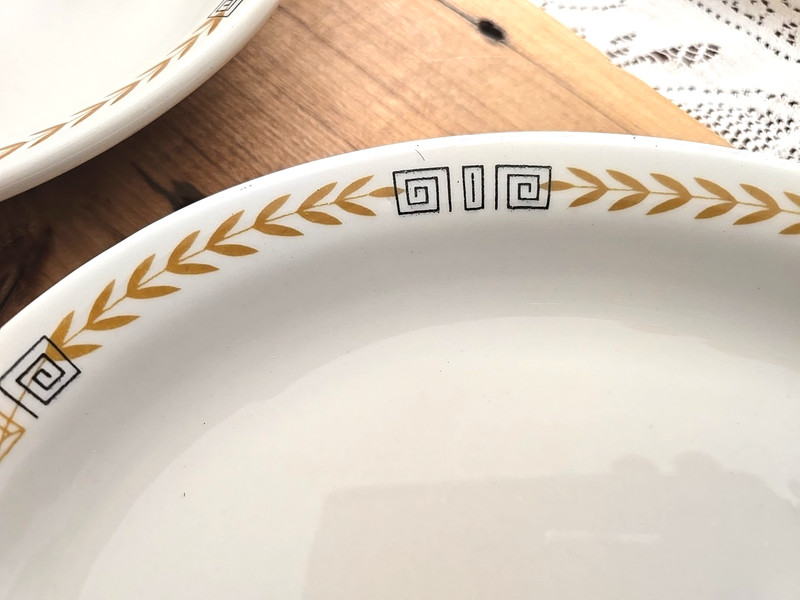 2 Shenango LARGE ESQUIRE Restaurant Ware 13" Oval Platter Laurel Greek 2.15 lb! gallery
