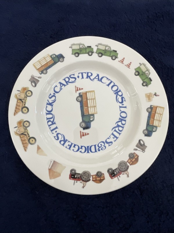 Emma Bridgewater Men At Work - 8.5” Plate Dish Diggers Tractors & Trucks England gallery