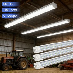20-Pack 8FT LED Light Bulbs 72W FA8 Single Pin 5000K 6000K T8 LED Tube Light T12