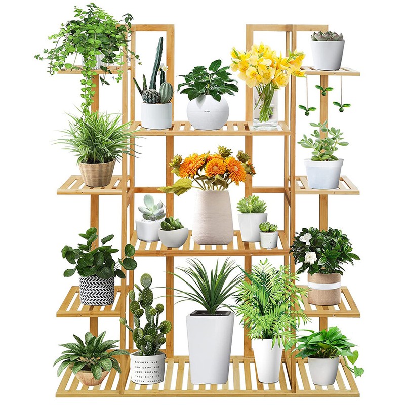 Large Thicker Bamboo Plant Stand Vertical Living Wall Flower Dispaly Rack Shelf gallery